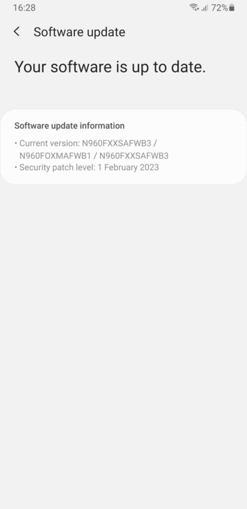 Samsung Note 9 February 2023 patch