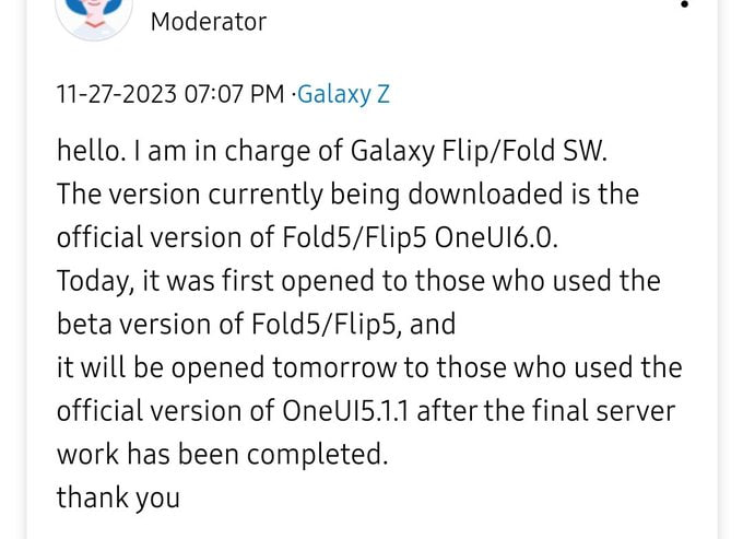 Galaxy Fold Flip 5 One UI 6 non beta testers
