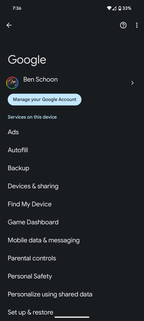 Google COVID-19 notification settings