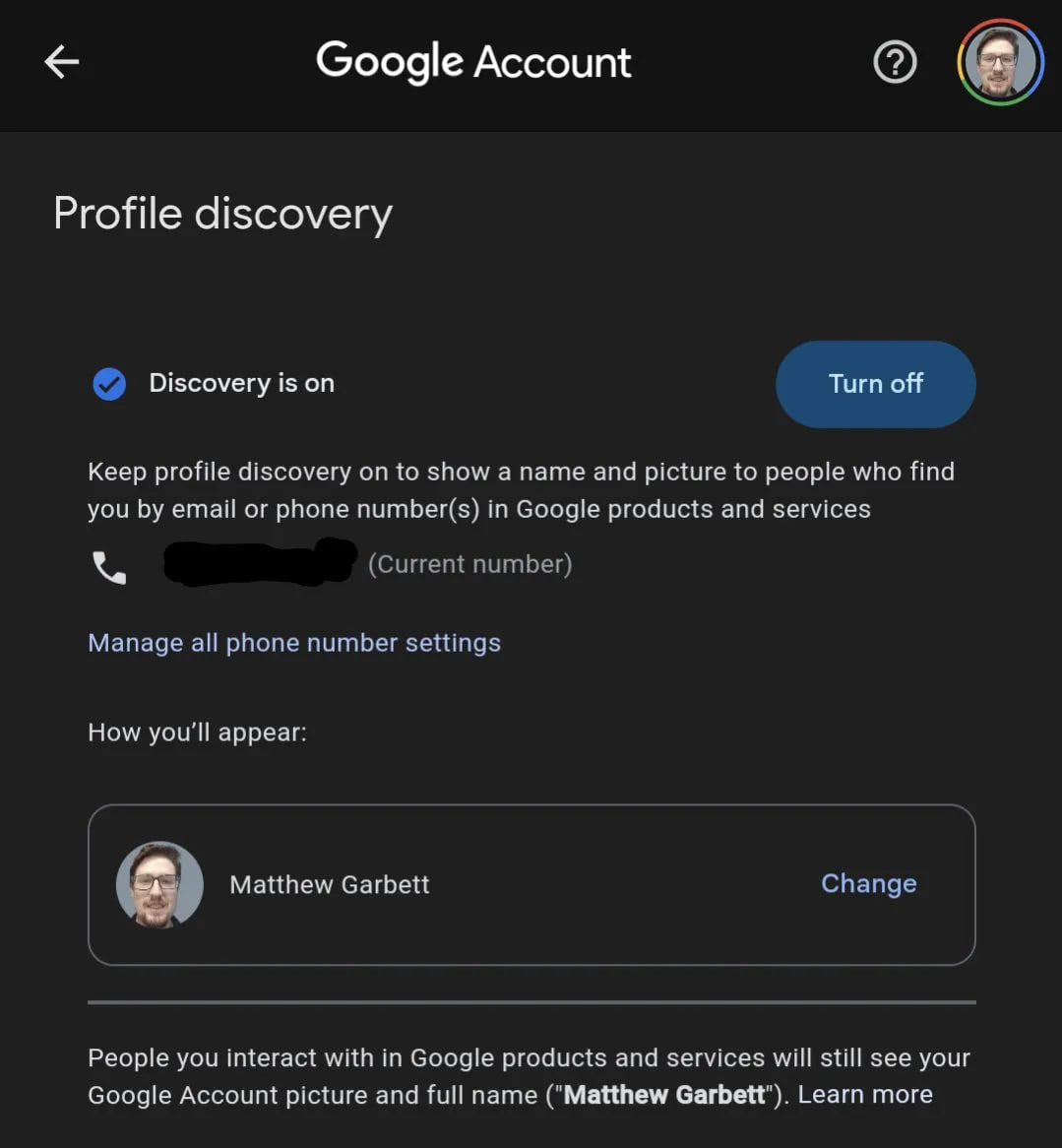 Google Messages Profile discovery