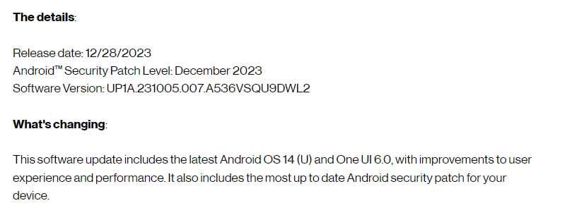  Samsung Galaxy A53 One UI 6.0 US