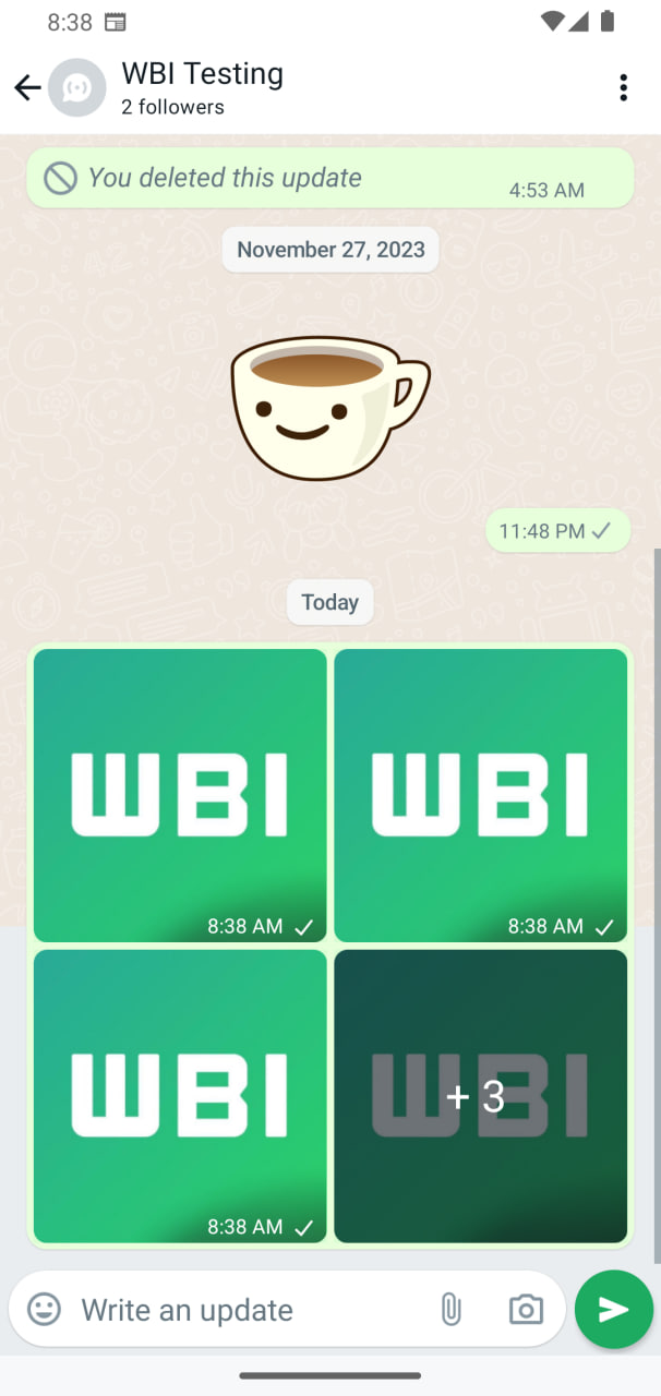  WhatsApp photos videos group feature channels
