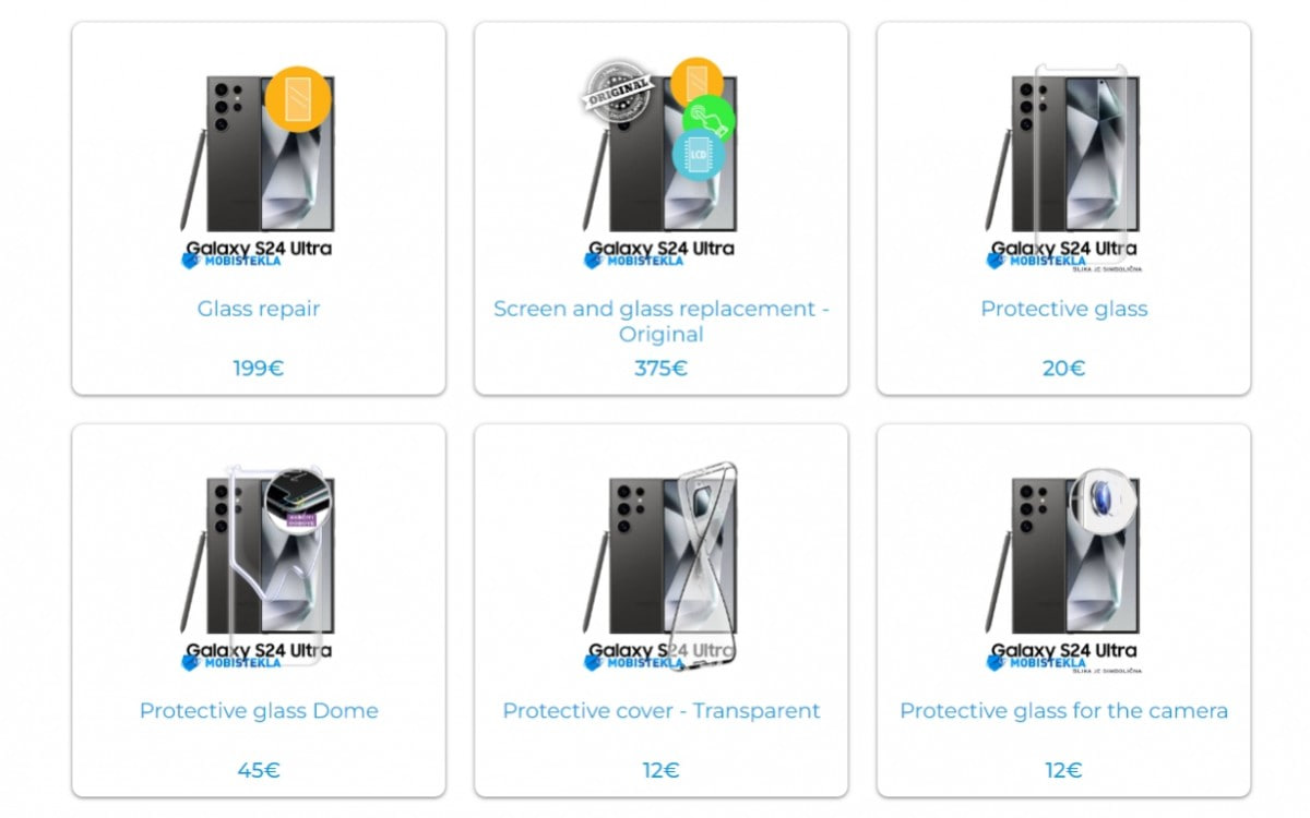  Samsung Galaxy S24 parts replacement costs