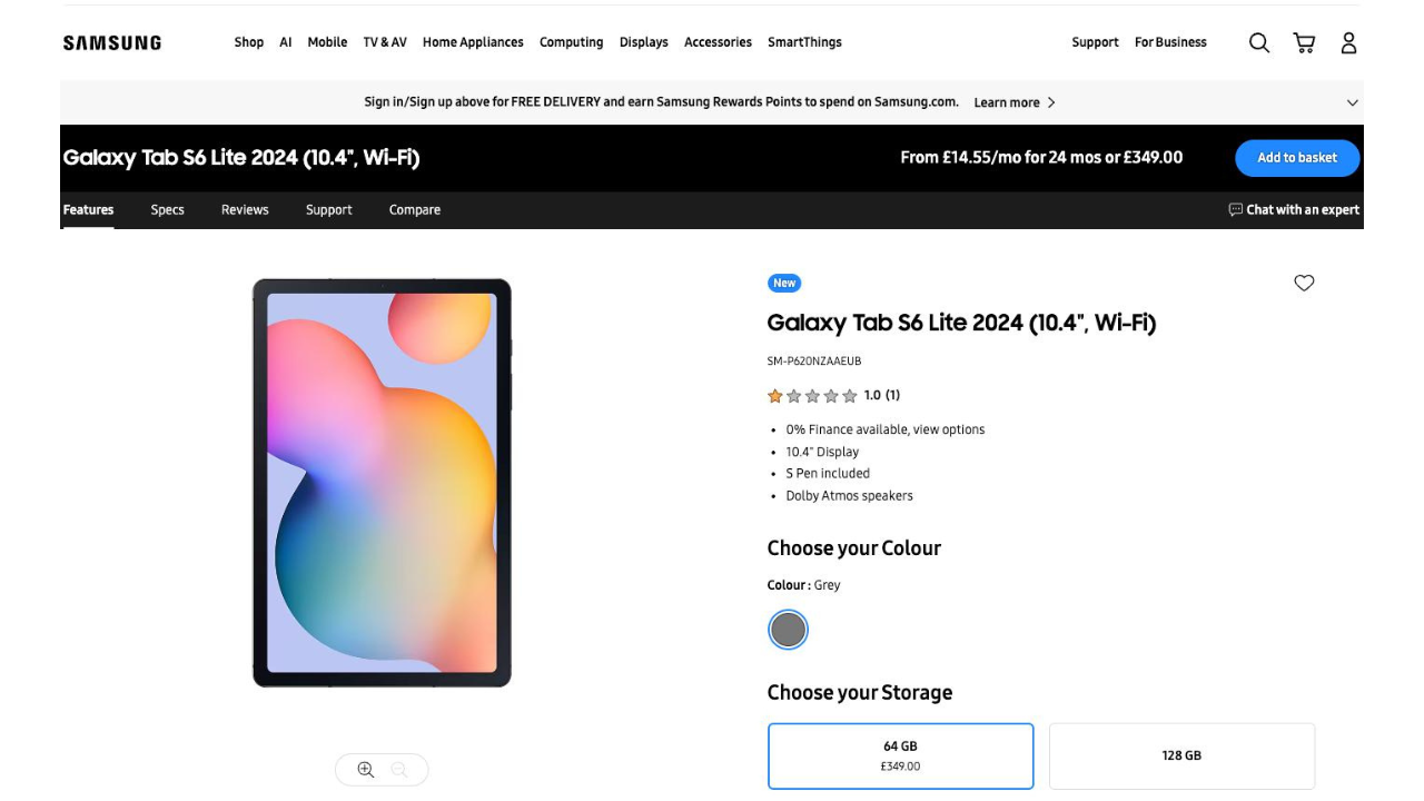 Samsung Galaxy Tab S6 Lite (2024)